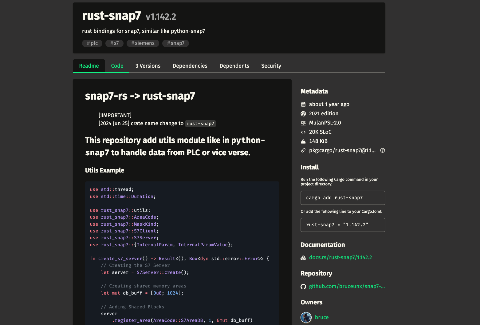 rust-snap7